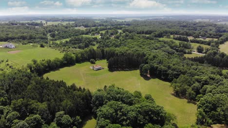 a high forward aerial view of the ohio landscape