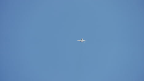 military jet aircraft flying during airshow stunt with clear blue sky