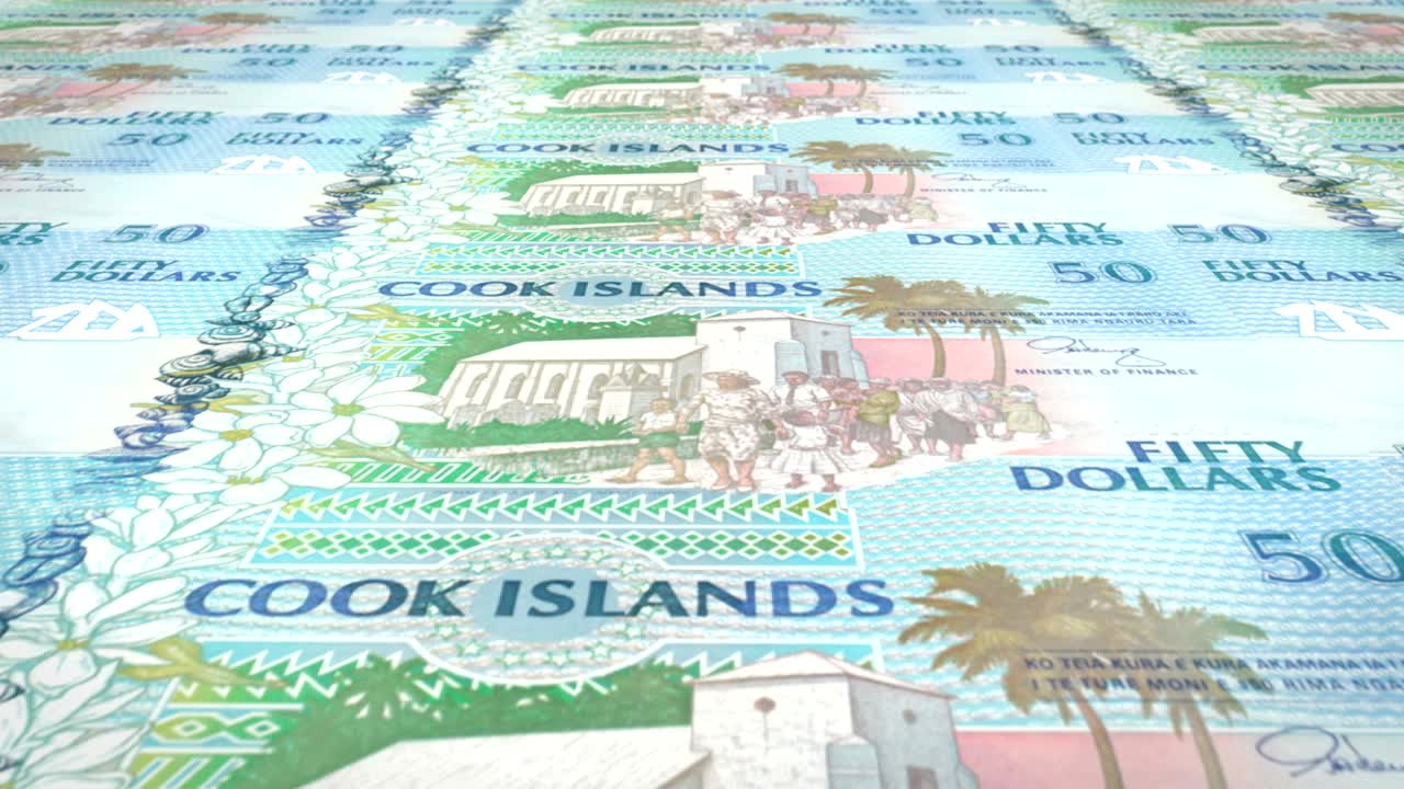 쿠크 섬의 50 달러 지폐 롤링, 현금, 루프