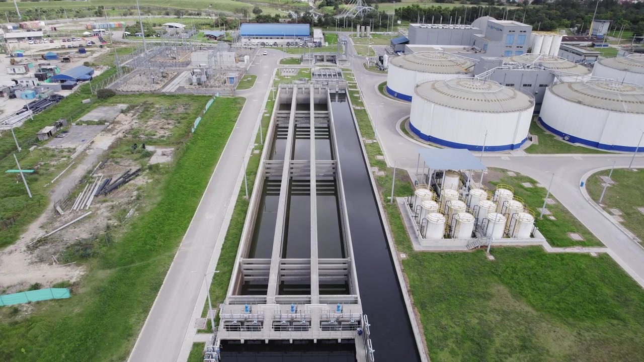 Aes Andres port for distribution and storage of liquefied natural petroleum gas- drone aerial view