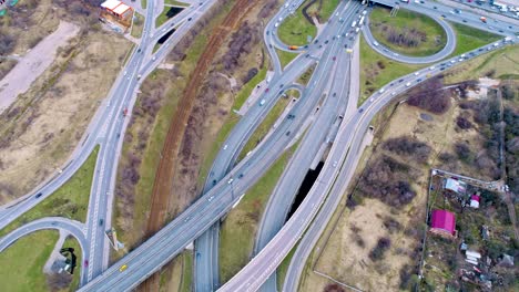 Aerial-view-of-a-freeway-intersection