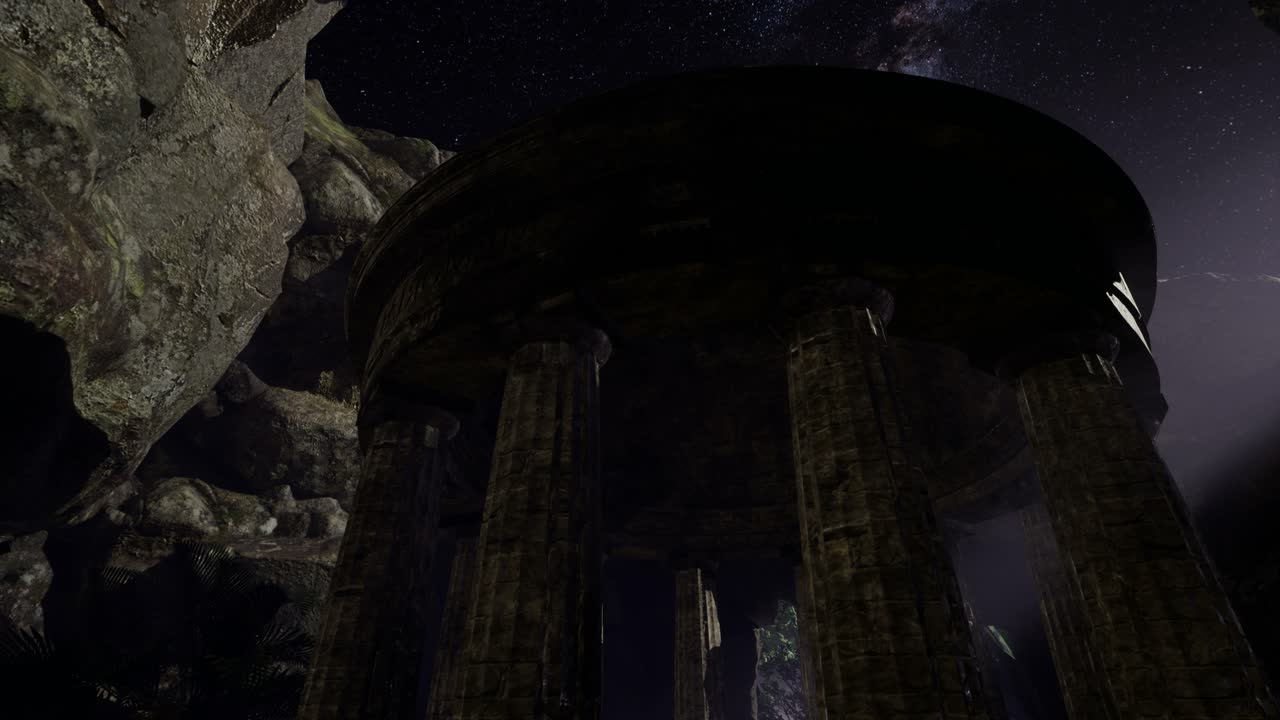 4k astrofotografía rastros de estrellas sobre las paredes del cañón de piedra arenisca.