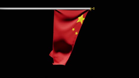 Flagge-Der-Volksrepublik-China-Weht-Vor-Schwarzem-Hintergrund