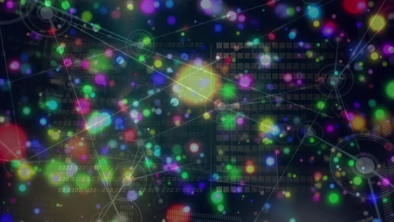 Animation of network of connections over spots