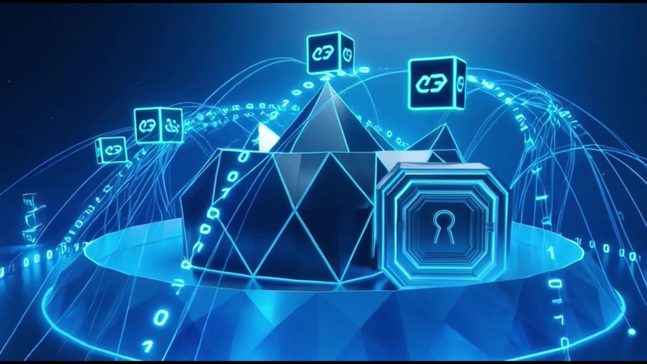 Abstract Digital Data Visualization with Geometric Shapes and Binary Code