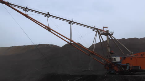 coal mining operation with excavator