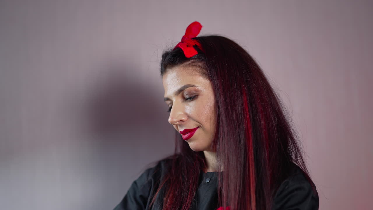 Attractive young lady smilling. Happy lifestyle woman hairstyle.