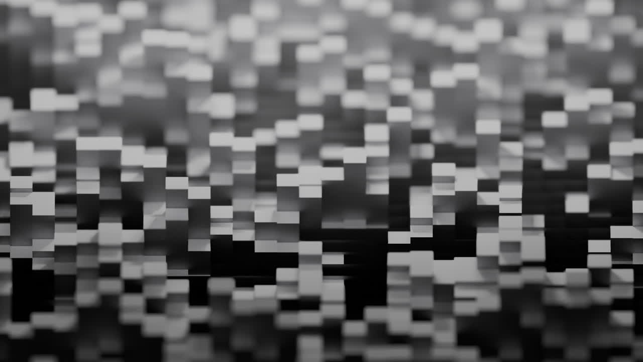 Abstract Grayscale 3D Blocks Digital Background