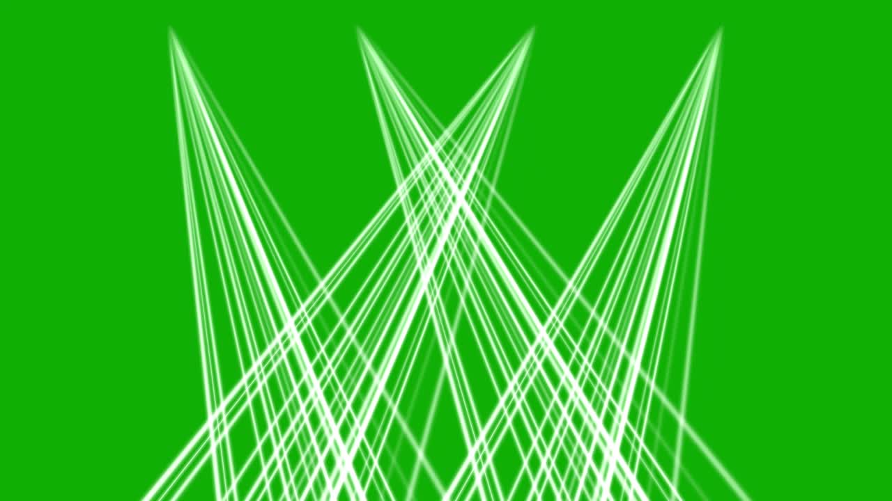 초록색 스크린 배경으로 무대 광선 모션 그래픽