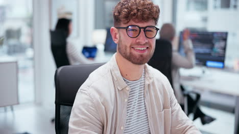 smiling man in office