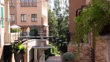 static view of a peaceful residential courtyard