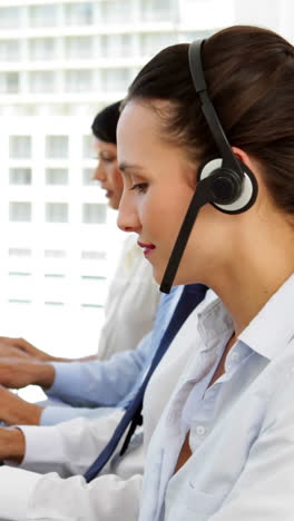 business people working at a call centre