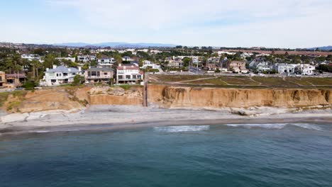 aerial view of carlsbad coastline, terramar, warm waters, 4k