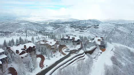 aerial drone shot of the ultimate winter destination