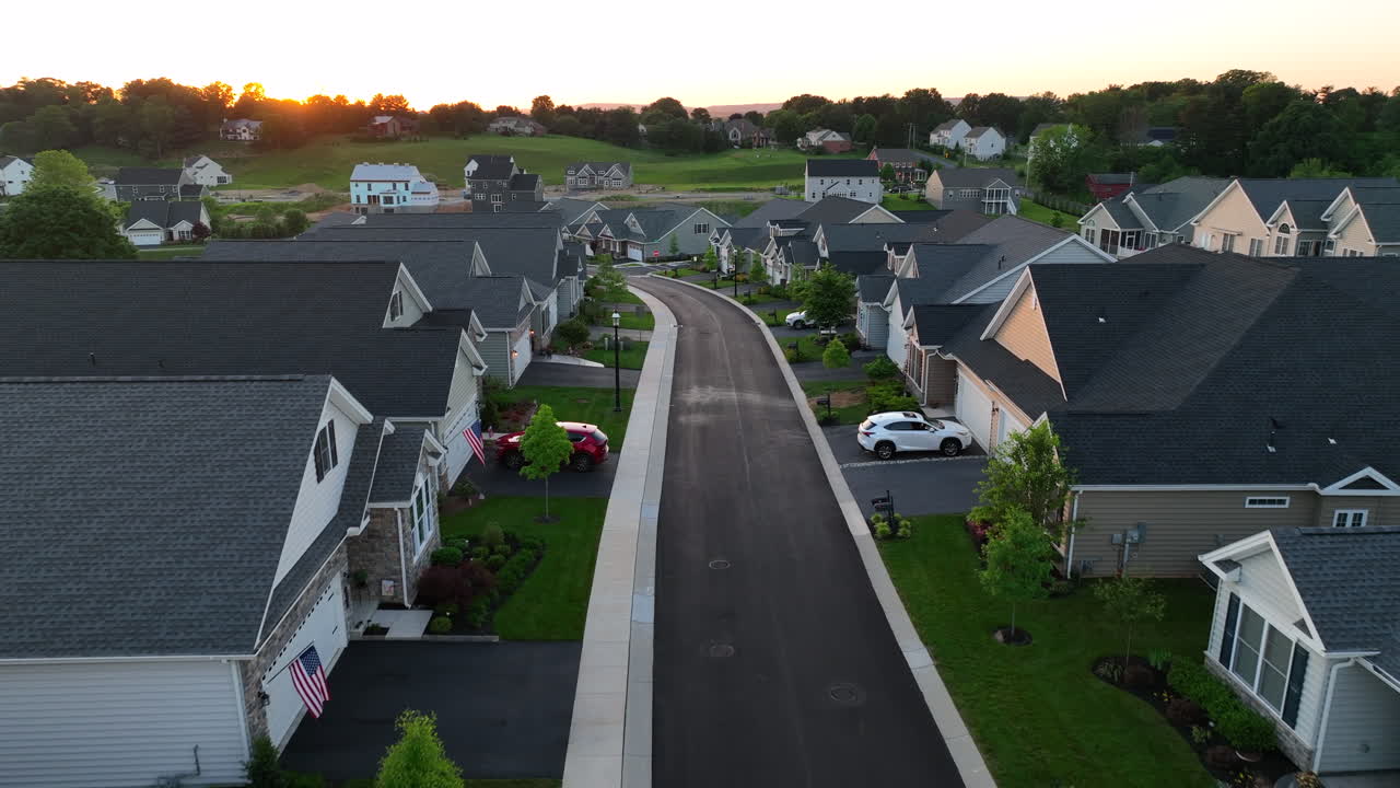 Small town neighborhood in America