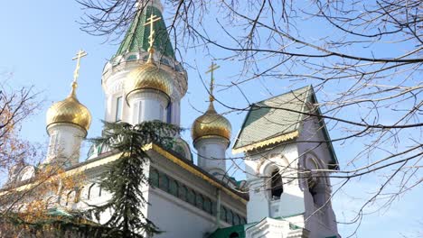 Church-of-Saint-Nicholas-the-Miracle-Worker,-also-known-as-the-Russian-Church,-Sofia,-Bulgaria