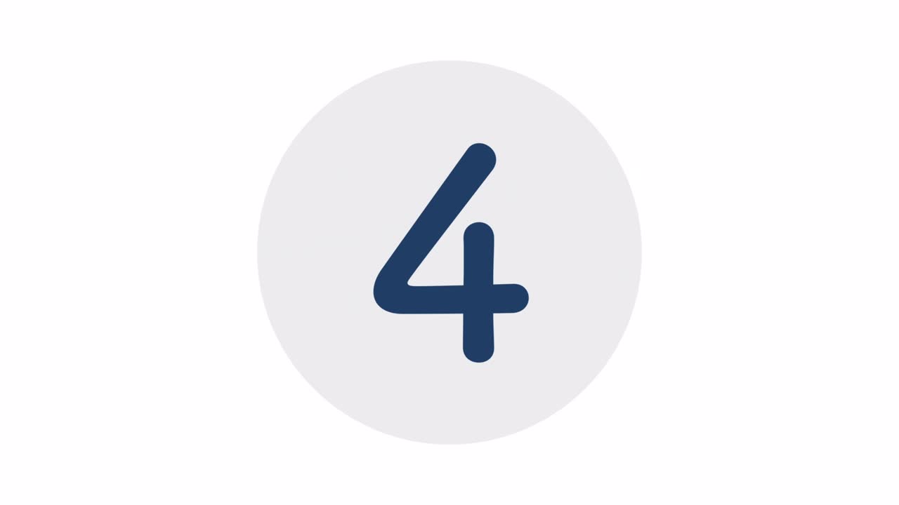 Simple Countdown Animation 10 Sec White Background