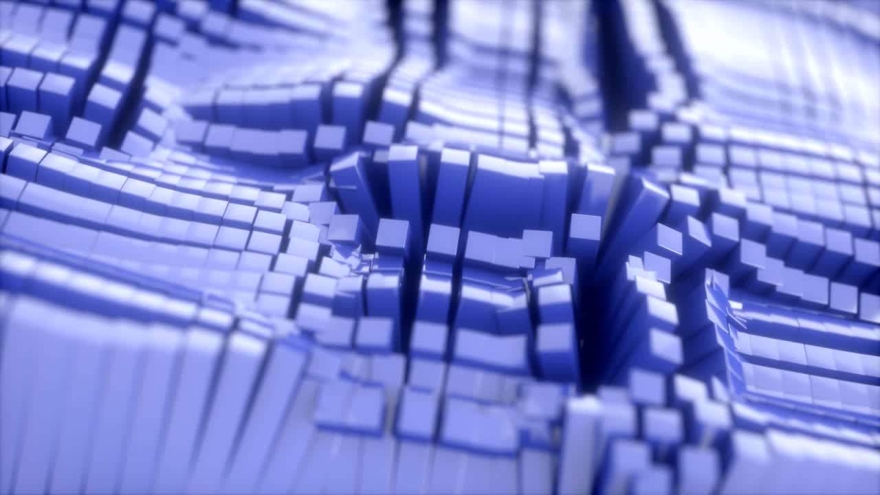 추상적인 3d 블록은 원활한 루프 파동으로 파동합니다.