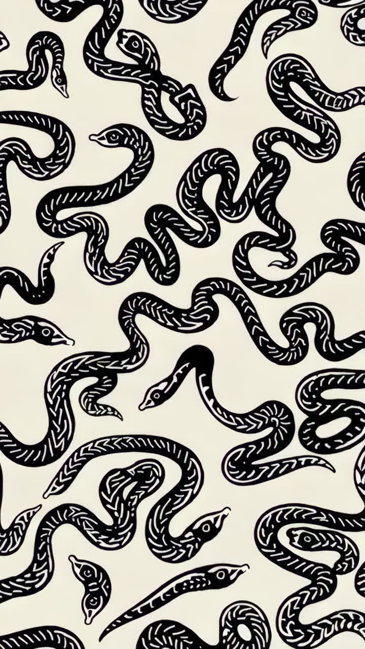 Black and White Snake Pattern