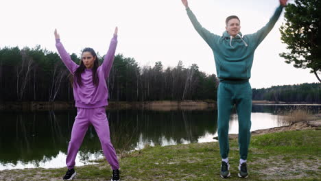 couple exercising outdoors