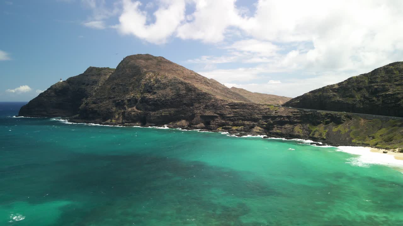 Beautiful flyover of the Makapuu Bay