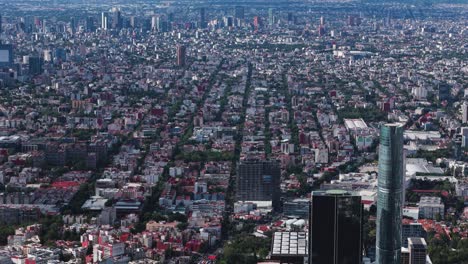 drone view of mexico city on a clear day, looking from south
