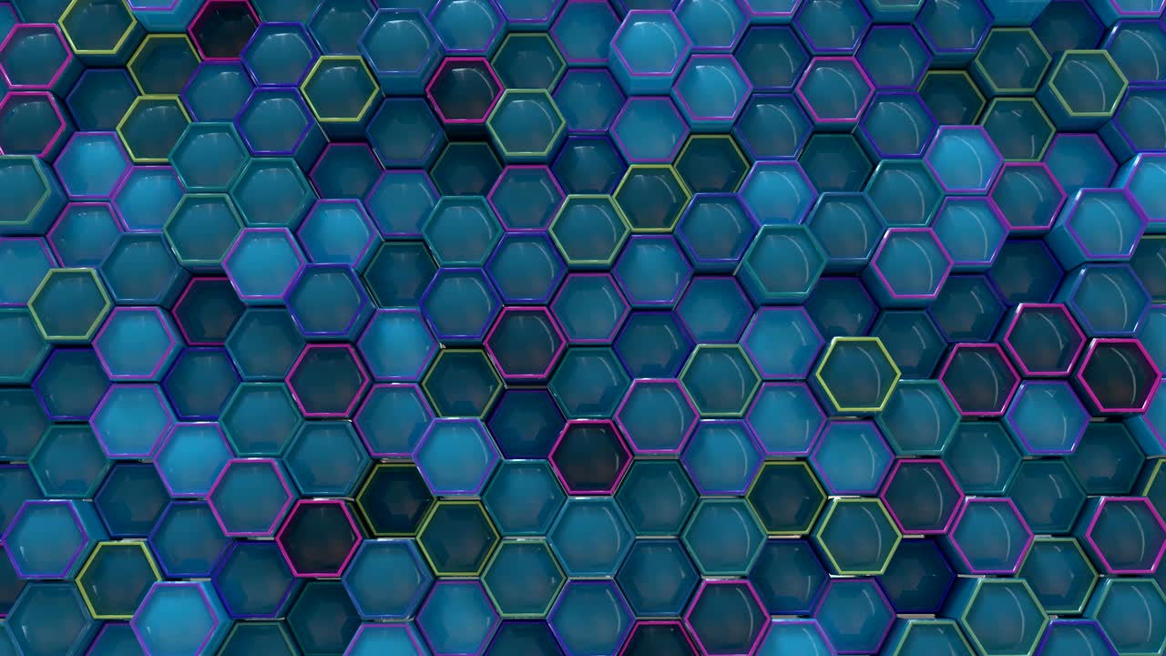 4k abstracto cuadrícula de panal de miel. antecedentes tecnológicos.