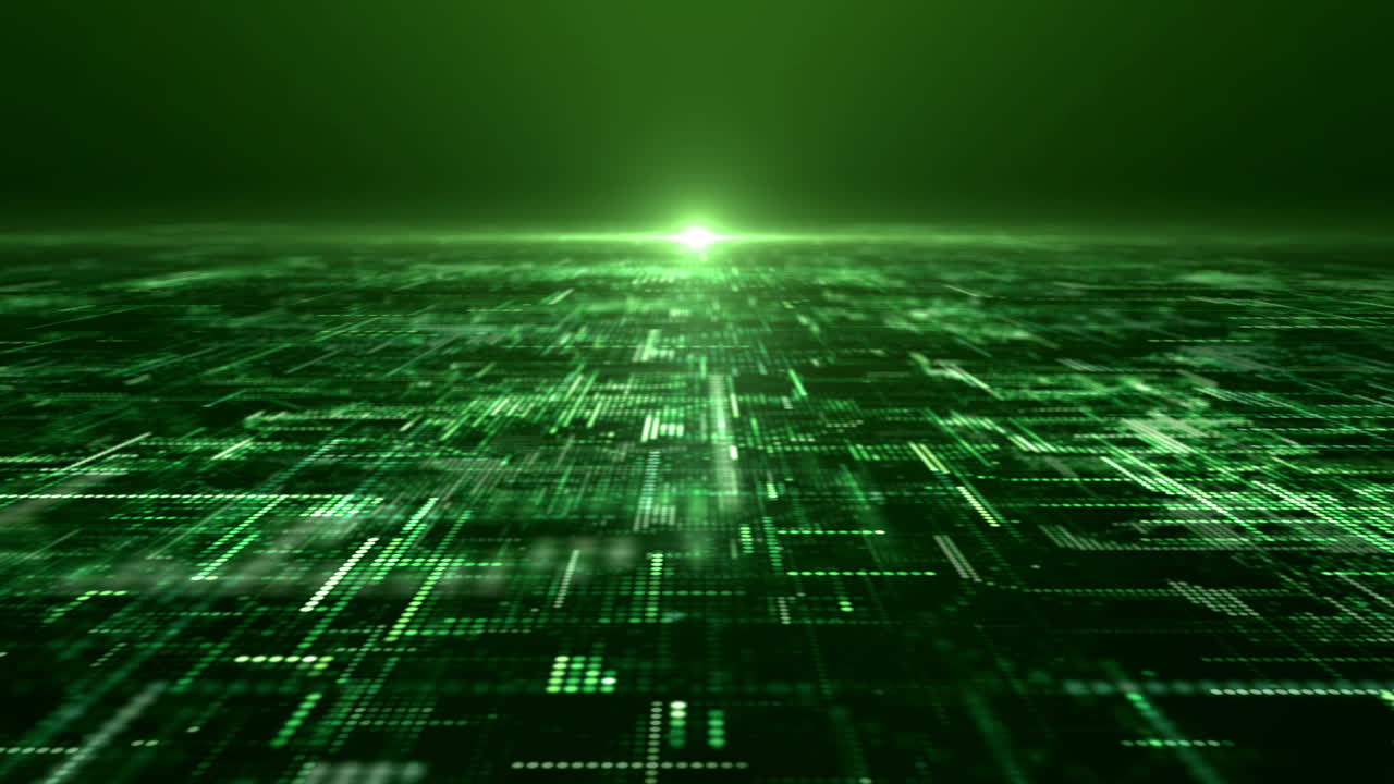 Futuristic digital matrix particles grid virtual reality abstract cyber space environment background