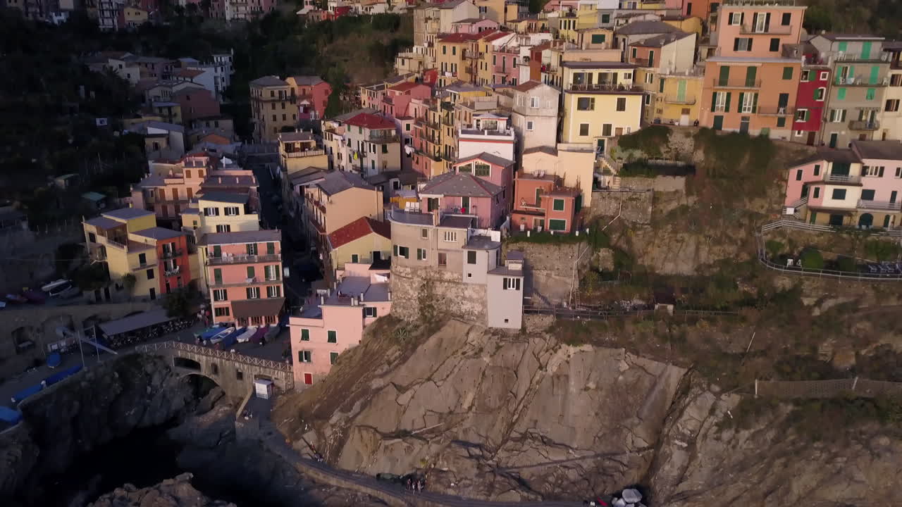 Manarola nelle Cinque Terre, Italia, Veduta aerea