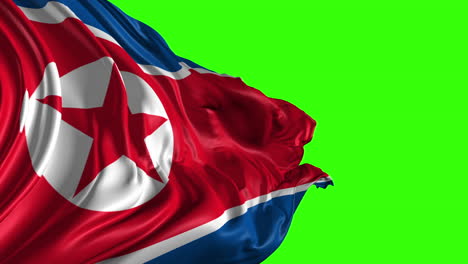 north korean flag on green screen