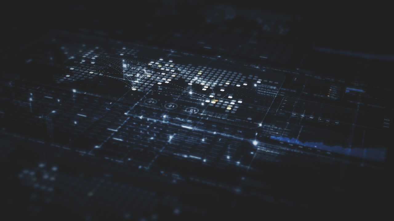 Futuristic Digital Data Network Visualization