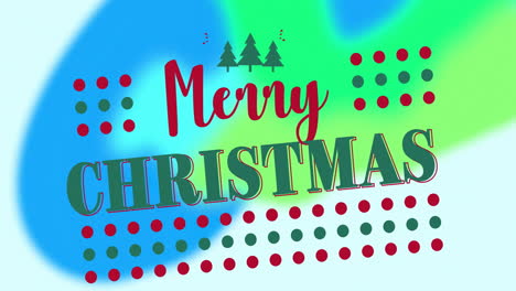 animation of merry christmas text on colourful background
