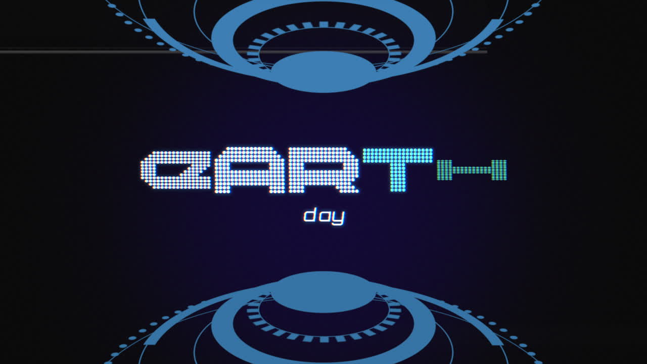 Earth Day with motion HUD elements and circles