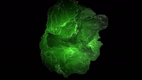 forma verde líquida futurista que fluye en el espacio ultraterrestre