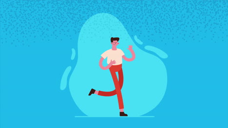 joven caminando animación de personajes