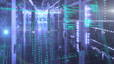 animation of text and data processing over computer servers