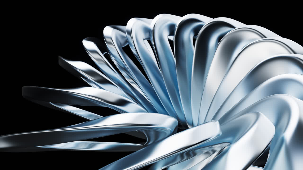 el fondo de la geometría de la curva metálica, renderización en 3d.