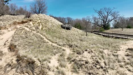 newly finished stairs, tracking to a nearby existing lookout point