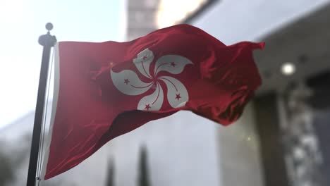 hong kong flag. hong kong region waving flag. politics and news illustration