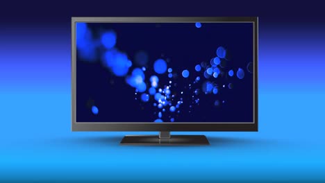 Television-with-blue-bokeh-light-effects