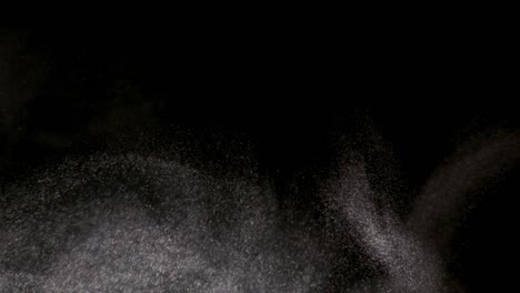 powder isolated on black background