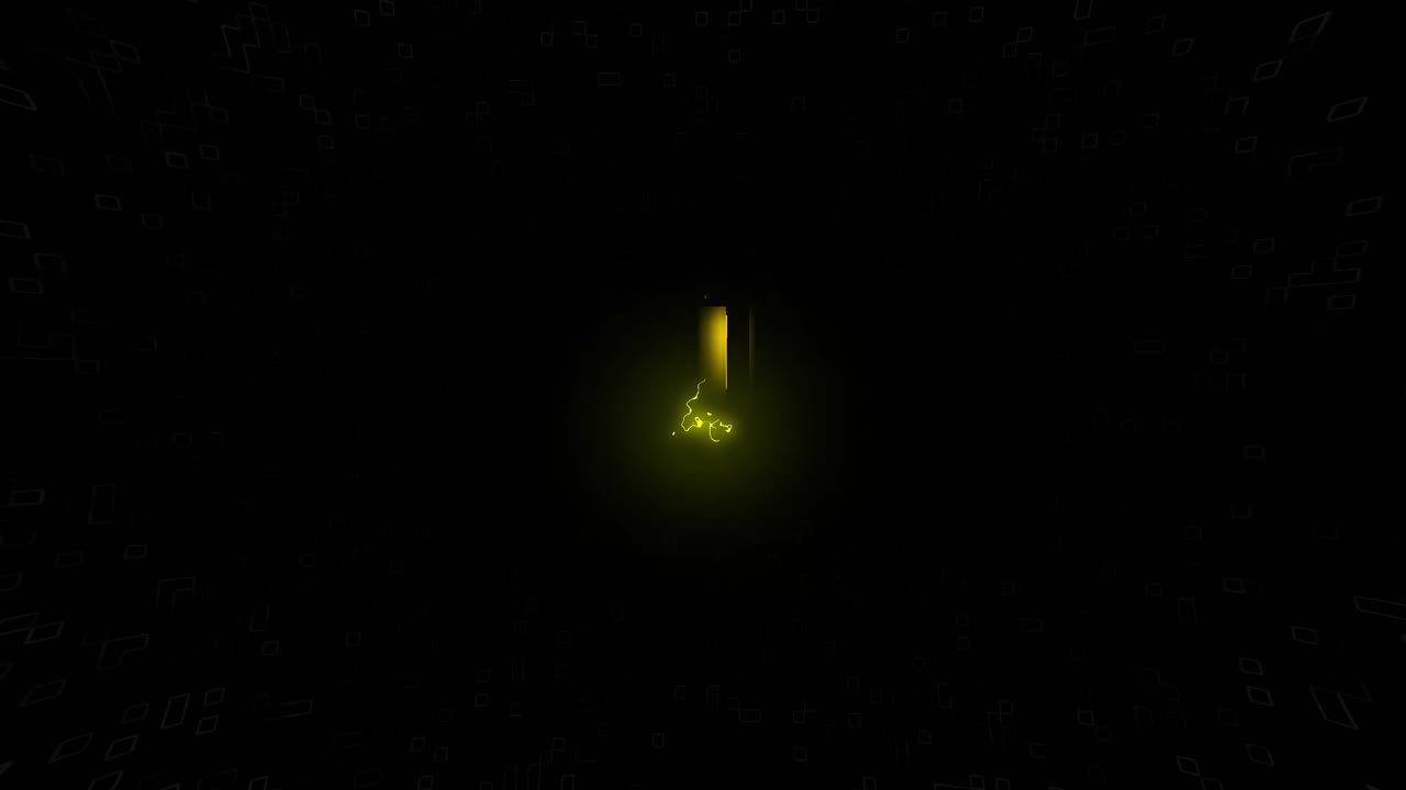 Grafica animata con scritta lampeggiante ELETTRICO ORA in bianco, giallo e nero
