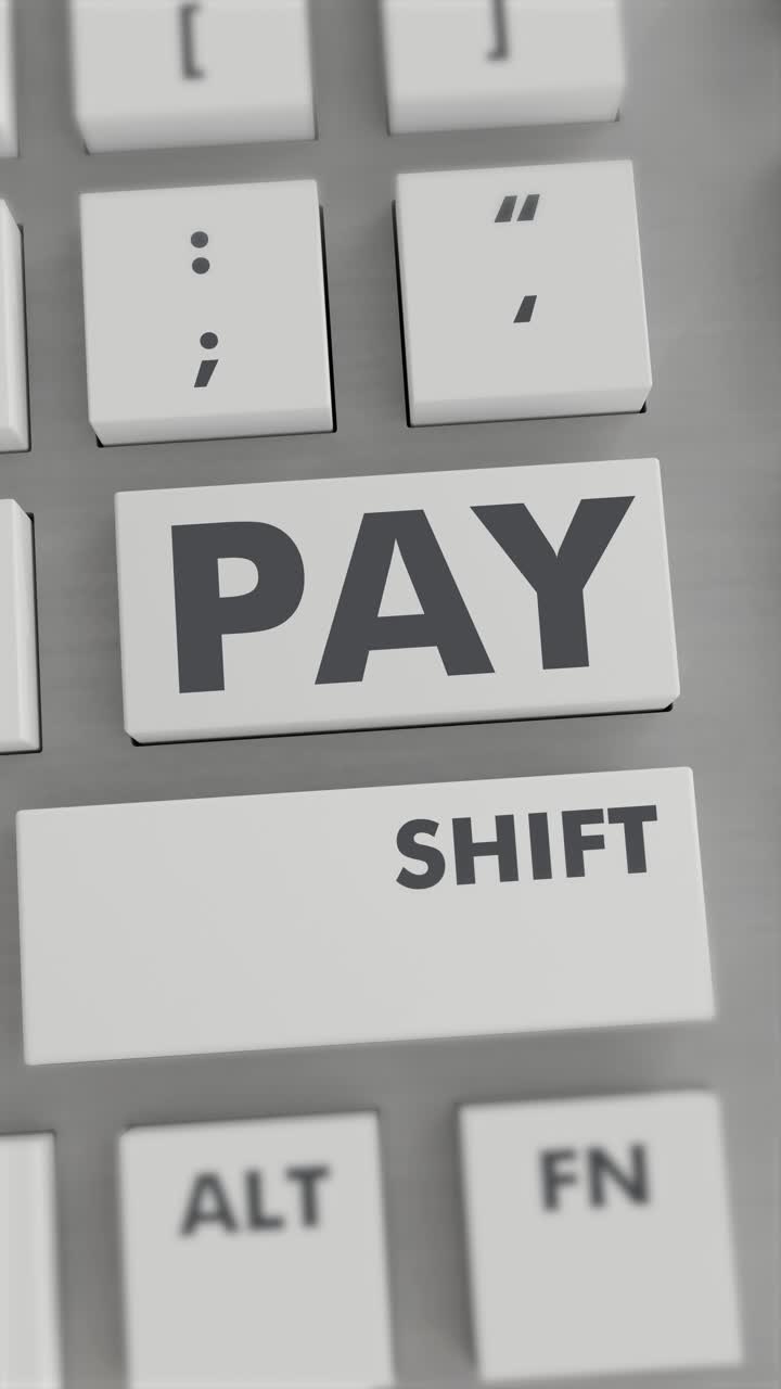 PAY BUTTON PRESSING ON KEYBOARD Vertical Video