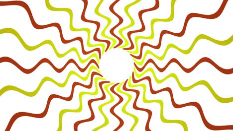 rays and wavy shapes yellow red animated background