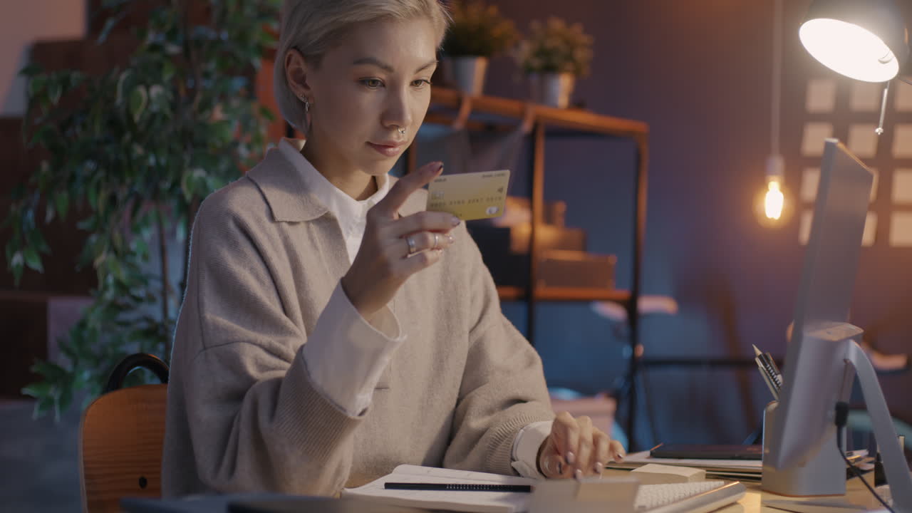 Woman Working From Home and Celebrating Online Success