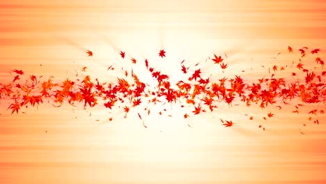 vórtice de colorido arce y hojas. espiral partícula brillante de hojas de otoño. hoja de baile. colorida naturaleza túnel bucle de animación.