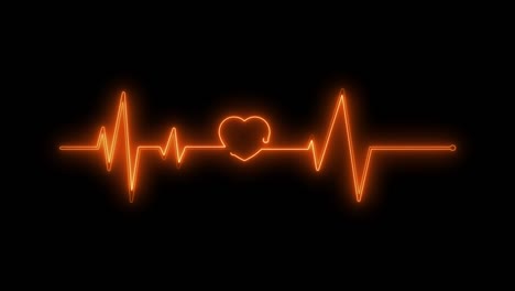 neon animation seamless heartbeat movement. 4k video background.
