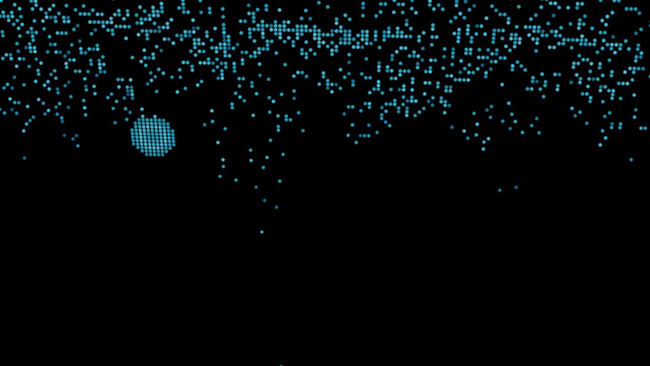 3D abstract digital spot lights fast blink carribean tone color on the black screen