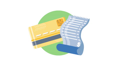 electronic commerce animation with credit card and receipt