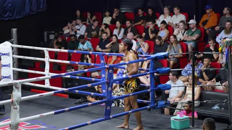 fighters and referee prepare for the match